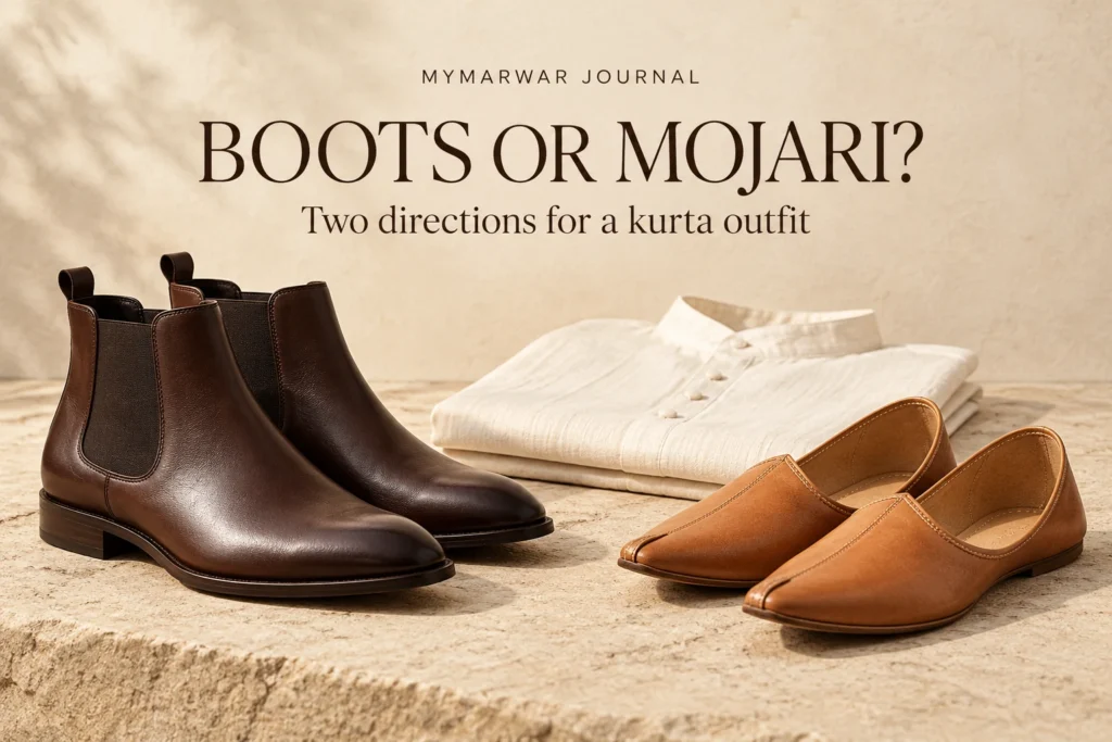 Chelsea Boots vs Mojari with Kurta: Silhouette and Outfit Comparison