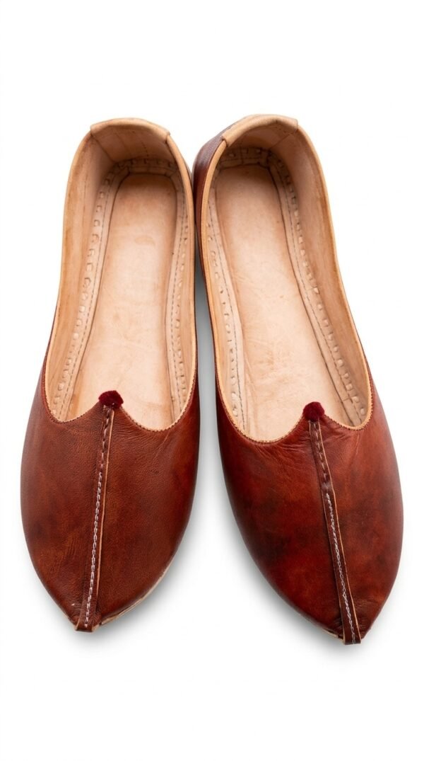 MyMarwar Brick Red Traditional Mojari for Men, brick red / cream trim, pair product view